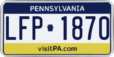 PA license plate LFP1870