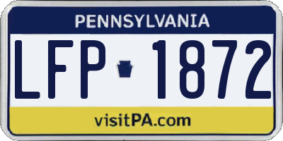 PA license plate LFP1872