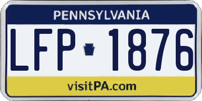PA license plate LFP1876