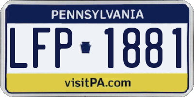 PA license plate LFP1881