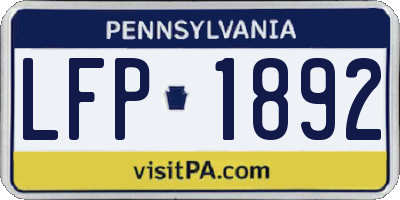 PA license plate LFP1892