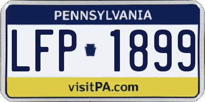 PA license plate LFP1899