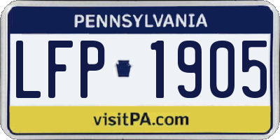PA license plate LFP1905