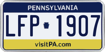 PA license plate LFP1907