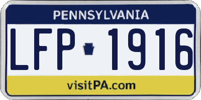 PA license plate LFP1916