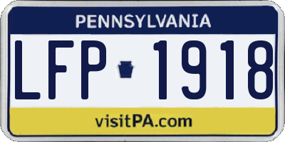 PA license plate LFP1918