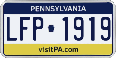 PA license plate LFP1919