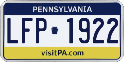 PA license plate LFP1922