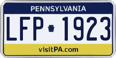 PA license plate LFP1923