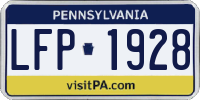 PA license plate LFP1928