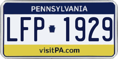 PA license plate LFP1929