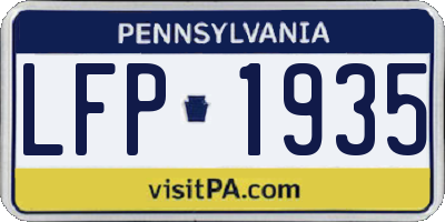 PA license plate LFP1935