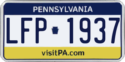 PA license plate LFP1937