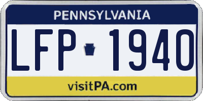 PA license plate LFP1940