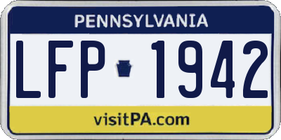 PA license plate LFP1942