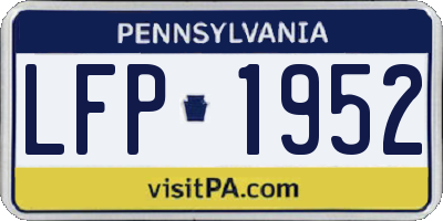 PA license plate LFP1952