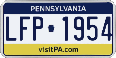 PA license plate LFP1954