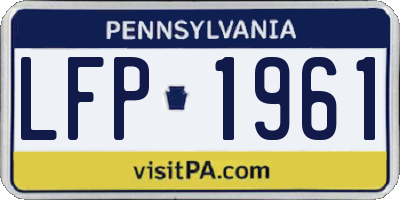 PA license plate LFP1961