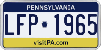 PA license plate LFP1965