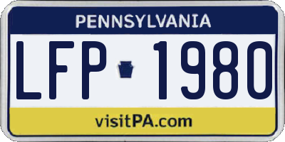 PA license plate LFP1980
