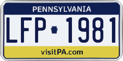 PA license plate LFP1981