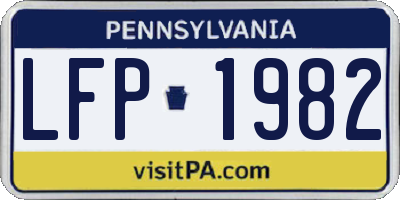 PA license plate LFP1982