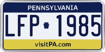 PA license plate LFP1985