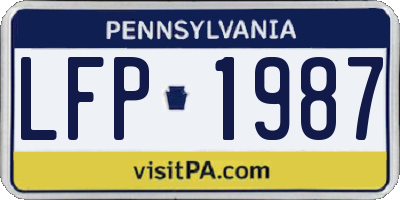PA license plate LFP1987