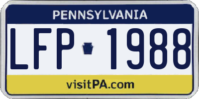 PA license plate LFP1988