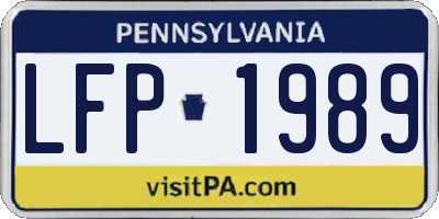 PA license plate LFP1989