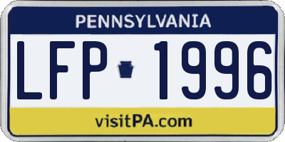 PA license plate LFP1996