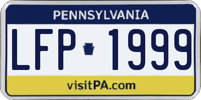 PA license plate LFP1999