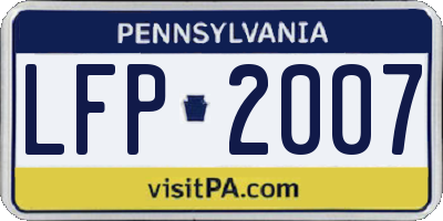 PA license plate LFP2007