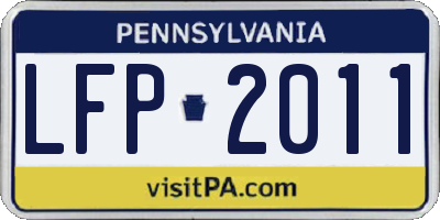 PA license plate LFP2011