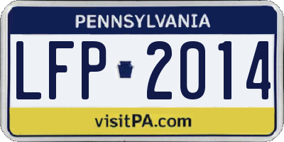 PA license plate LFP2014