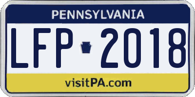 PA license plate LFP2018