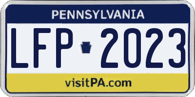 PA license plate LFP2023