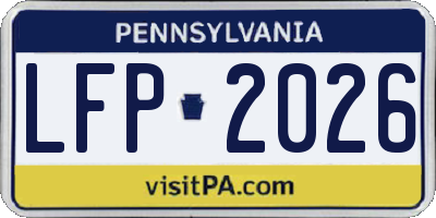 PA license plate LFP2026