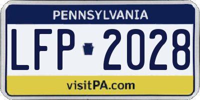 PA license plate LFP2028