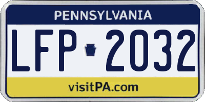 PA license plate LFP2032