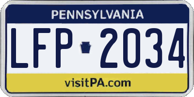 PA license plate LFP2034