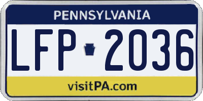 PA license plate LFP2036