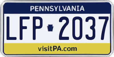 PA license plate LFP2037