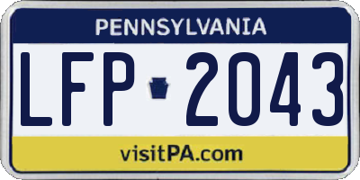PA license plate LFP2043