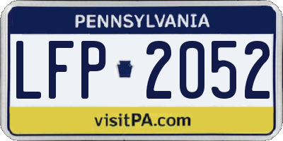 PA license plate LFP2052