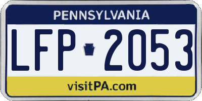 PA license plate LFP2053