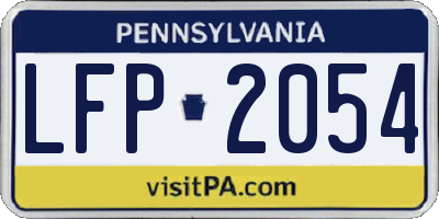 PA license plate LFP2054