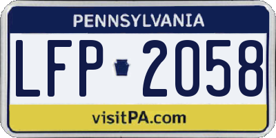 PA license plate LFP2058