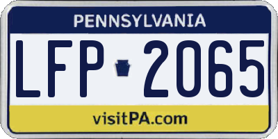 PA license plate LFP2065