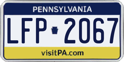 PA license plate LFP2067